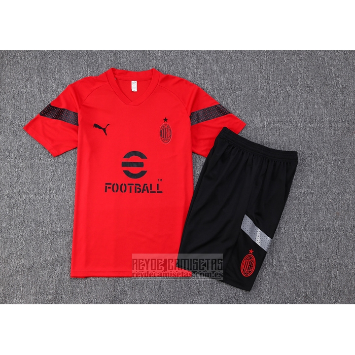 Chandal del AC Milan Manga Corta 2022-2023 Rojo - Pantalon Corto